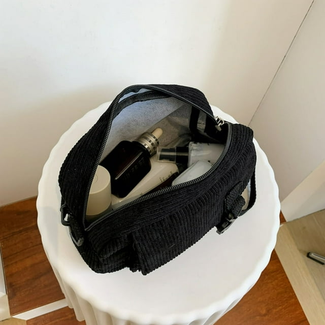 Corduroy Shoulder Bag Solid Color Women Handbag Adjustable Strap Female Satchels