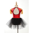 thumbnail image 4 of YIZYIF Girls Circus Ringmaster Costume Teens Sleeveless Tassel Jumpsuit Marching Band Uniform Sequins Tutu Leotard Dress A Red 12, 4 of 7