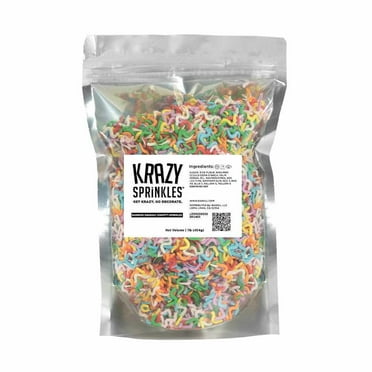 Rainbow Squiggly Confetti Sprinkles (1 pound) Candy Decor for Cakes, Ice Cream & Cookies by Krazy Sprinkles