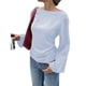 thumbnail image 2 of Camisas de Larga para Mujer, Tops Cortos de Otoño, Cuello , Mangas Acampanadas, Acanalados, con Cordones, Ropa Y2K XXL, 2 of 8