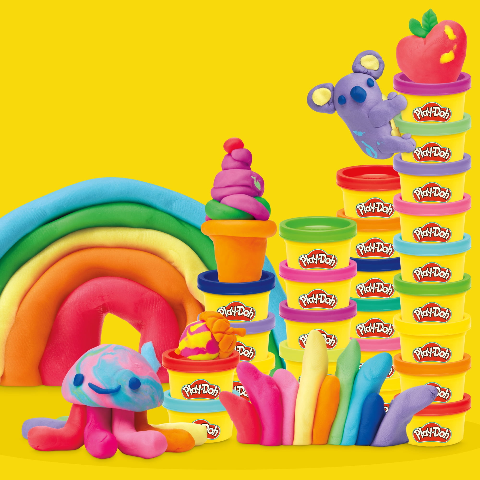 (4 pack) Play-Doh 50 Pack Party Favors Colorful Mini Cans in 13 Varied Colors for Kids, Ages 2+