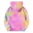 thumbnail image 5 of ATOGUTA Girls Fleece Lined Hoodie Size 5T-15 Thick Graphic Tie Dye Sweatshirt with Pocket Cute Pullovers Tops Yellow, 5 of 6