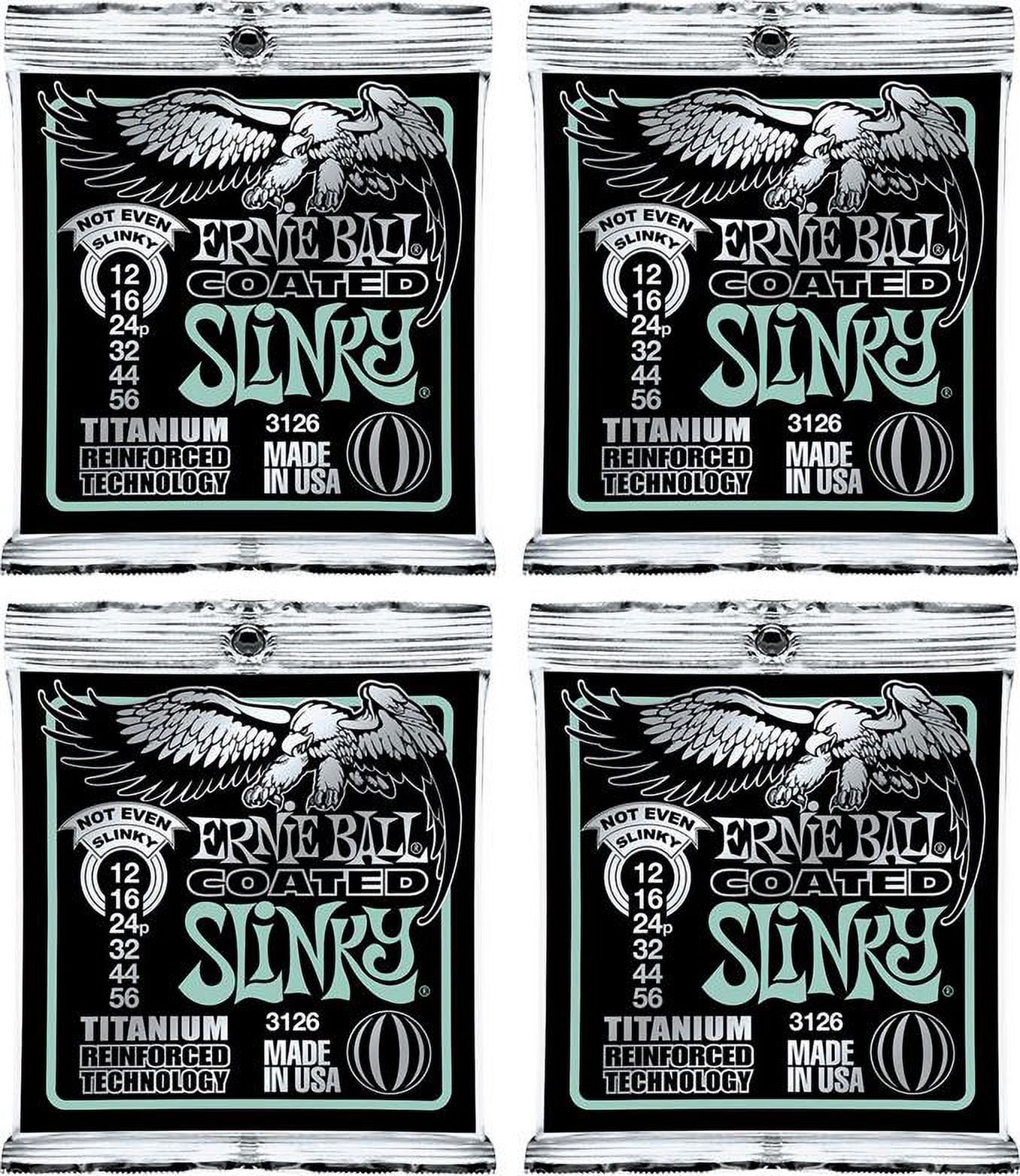 Ernie Ball Coated Not Even Slinky Electric Guitar Strings, Lot of 4 Sets, P03126 ^4