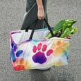 thumbnail image 7 of Dog Paw Print Large Capacity Reusable Oxford Cloth Picnic Basket Shopping Bag Cube Organizer, 7 of 7