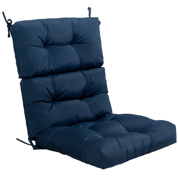 Costway 22''x44'' Back Chair Cushion Tufted Pillow Patio Seating Pad Blue
