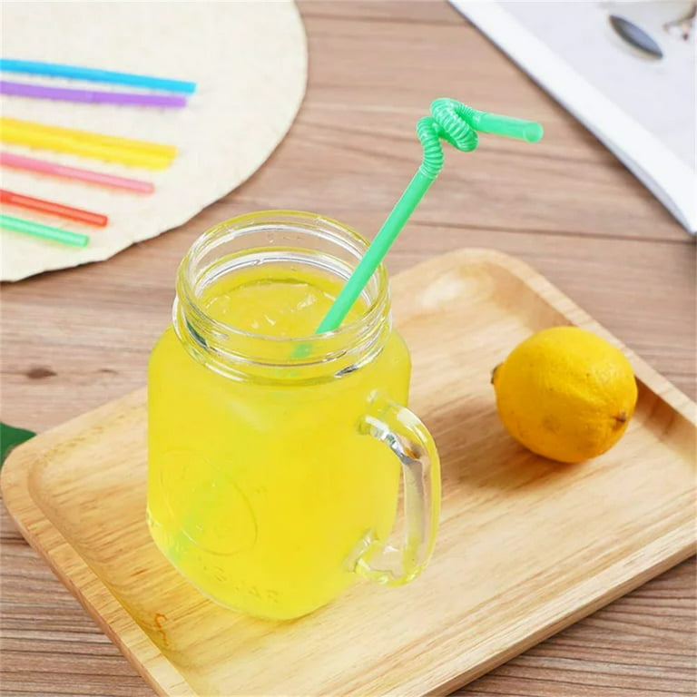 100Pcs 10.3 inch Colorful Extra Long Flexible Drinking Straws,Individual  Package Disposable Plastic Straws,Extra Long Flexible Party Fancy Straws. 