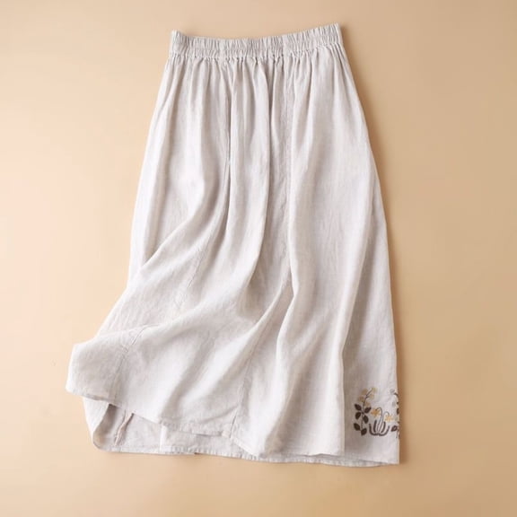 RoamHome Midi Skirts for Women High-Waisted Loose Fit Jean Skirts for Women Denim