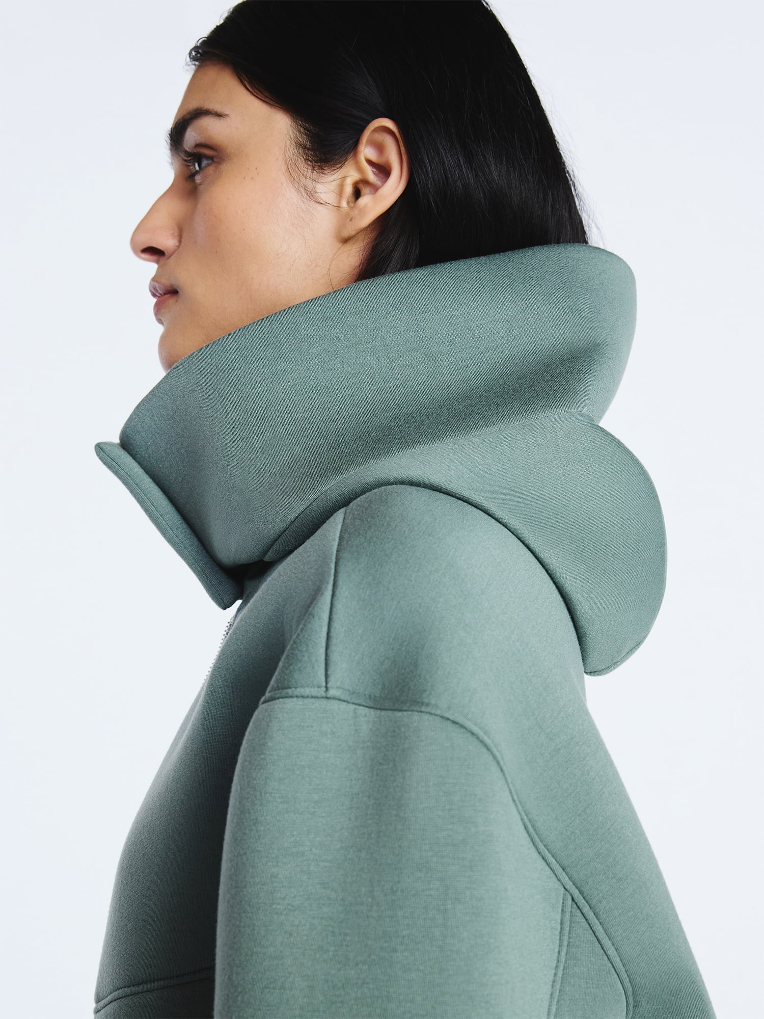 Scoop Women's and Women's Plus Neoprene Fleece Oversized Jacket with Hood, Sizes XS-4X