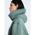 thumbnail image 5 of Scoop Women's and Women's Plus Neoprene Fleece Oversized Jacket with Hood, Sizes XS-4X, 5 of 7