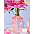 thumbnail image 2 of Juego de accesorios de baño LaMarriti, 5 piezas, cristal transparente, color rosa, 2 of 6