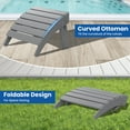 thumbnail image 5 of Folding Adirondack Chairs with Footrest Patio HDPE All-Weather Adirondack Chairs with Ottoman for Outside Pool Garden Backyard Beach, 5 of 9