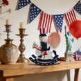 thumbnail image 4 of Lumifun 4th of July Patriotic Wooden Nutcracker Decoration 10.24 inches, Wooden Nutcrackers Rocking Horse Soldier Figurine, Independence Day Home Office Party Decorations, 4 of 5