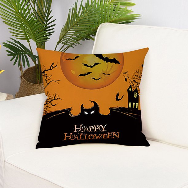 Puntoco Halloween Linen Pillowcase, Holiday Printed Pillowcase, Sofa, Home Decoration Pillowcase