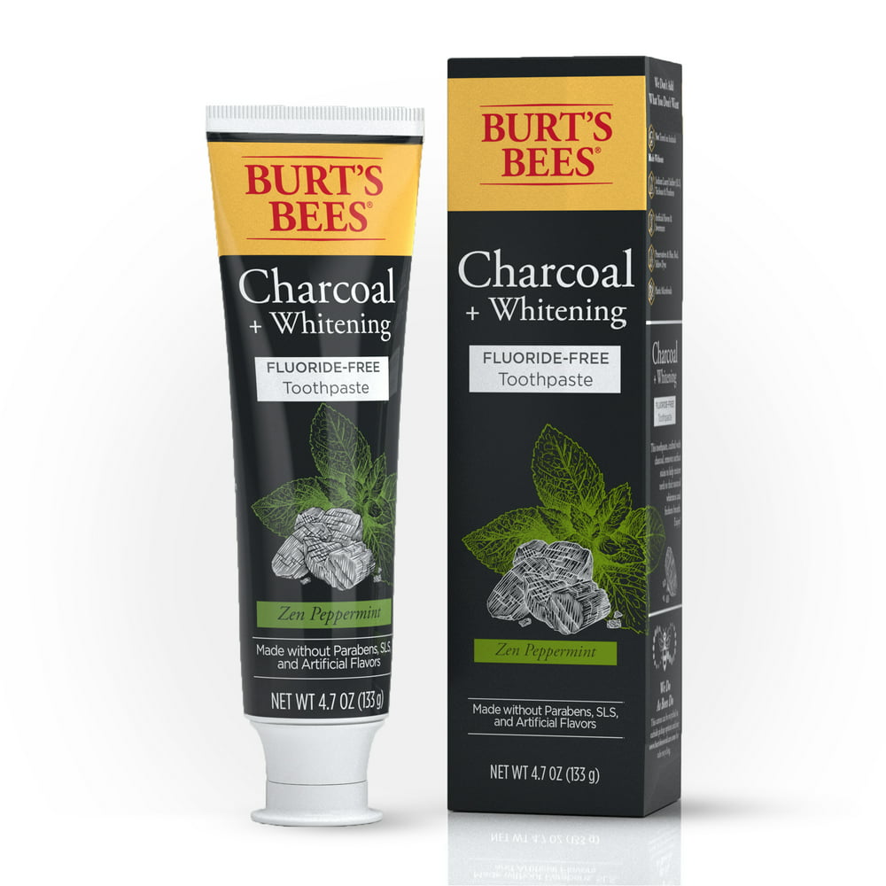 Burt's Bees Toothpaste, Fluoride Free, Charcoal, Zen Peppermint, 4.7oz