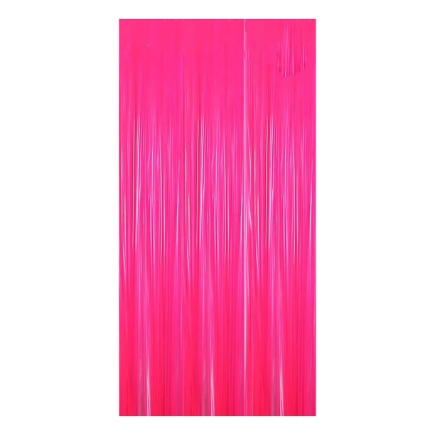 Cortina de borlas fluorescentes de plástico con diseño de macarrones, para fiestas de cumpleaños, como fondo para fotomatón, fácil de colgar, decoración festiva
