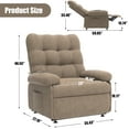 thumbnail image 4 of Electric Recliner Chair, PAPROOS Ergonomic Lounge Recliner with Remote Control, Side Pocket, Modern Power Recliner Sofa for Adults Elderly, Single Reclining Sofa for Living Room Home, Brown, 4 of 9