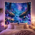 thumbnail image 2 of Glowing River in Enchanted Forest Mystical Fantasy for Nature Lovers Fantasy Art Decor Housewarming Gift Tapestry Wall Hanging for Bedroom and Living Room, 2 of 7