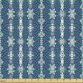thumbnail image 2 of Flowers Sofa Upholstery Fabric by the Yard, Mediterranean Monochrome Flowers Motifs Along Little Dots in Vertical Design, Decorative Fabric for DIY and Home Accents, Indigo and White by Ambesonne, 2 of 5