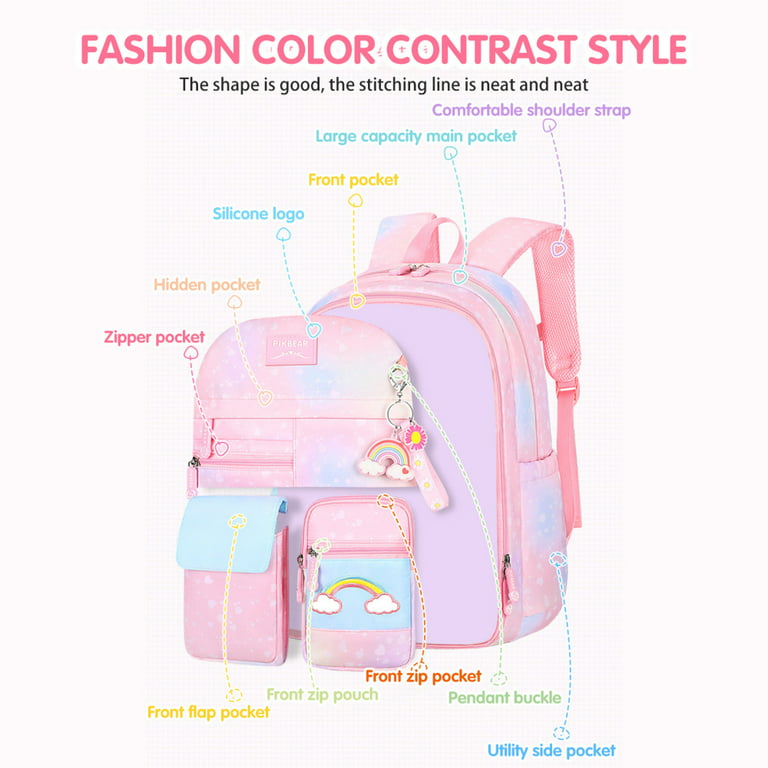 All Over Print Flap Backpack White Fashionable For Daily School Bag Bookbag  For School Portable,Lightweight