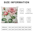thumbnail image 5 of Throw Pillow Cover Watercolor Flowers Rose Green Leaves Charming Wildflowers Hand Drawn Painted Square Pillow Case Cushion Cover for Home Car Decorative Cotton Linen, 5 of 5