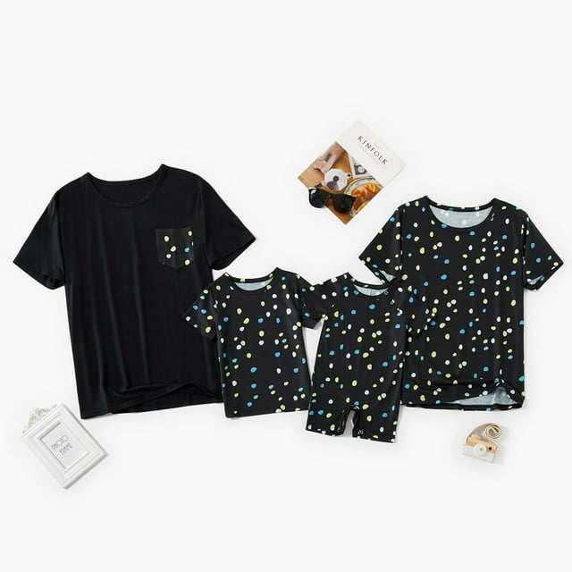 Tenue Familiale Tenues Assorties Famille Papa Maman Fils Fille Vêtements Assortis Graphique Barboteuse Bébé Ensemble T-Shirt Parent-Enfant T-Shirts à