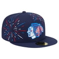 thumbnail image 3 of Men's-New Era  Navy Chicago Blackhawks Americana Fireworks 59FIFTY Fitted Hat, 3 of 5