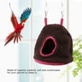 thumbnail image 2 of Nido de loro bereber polar cálido hamaca de felpa colgante columpio cama cueva para mascota pájaro marrón oscuro, 2 of 10