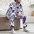 thumbnail image 7 of Goofa Blue And White Porcelain Pattern for 2-piece Loungewear Set Men’s Sleepwear Set Soft PJs Cozy loungewear Comfy Sleep Set Winter Pajamas-Large, 7 of 7