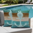 thumbnail image 4 of Set of 2 Nautical Anchor Pillow Covers 20x20 Inch, Rustic Blue Brown Wood Grain Vintage Decorative Throw Pillow Cases Cotton Cushion Covers for Sofa Couch Bed Living Room Bedroom Home Decor, 4 of 9