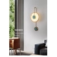 thumbnail image 2 of Nordic Sconce Marble Wall Light Luxury Golden Round Copper Wall Lamp For Living Room Dining Restroom Bedroom Aisle Stair, 2 of 9