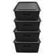 thumbnail image 1 of Set de 4 cajas Organizadoras IPP tipo rattan negro, 1 of 6