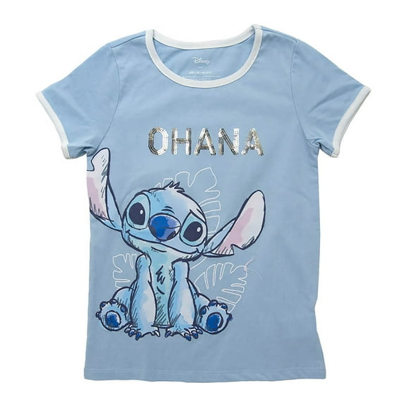 Girl's Lilo & Stitch Ohana Front and Back Graphic T-Shirt