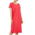 thumbnail image 1 of Besolor Chemises de Nuit Grande Taille pour Femmes Été Confortables à Manches Courtes Col Ras du Cou Vêtements de Nuit Chemises de Sommeil Robe de Nuit, 1 of 5