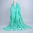 thumbnail image 2 of AWZXDE Women's Solid Color Lace Cut-Out Fringe Silk Scarf Shawl - Elegant & Delicate Layering for summer Mint Green,A, 2 of 4