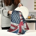 thumbnail image 3 of Vintage USA UK Flag Tea Towels 4 Pack American England Flag Kitchen Dish Cloth with Hanging Loop, 18"x28" Lint-Free Absorbent Towel for Kitchen Drying Wiping and Cleaning, 3 of 7