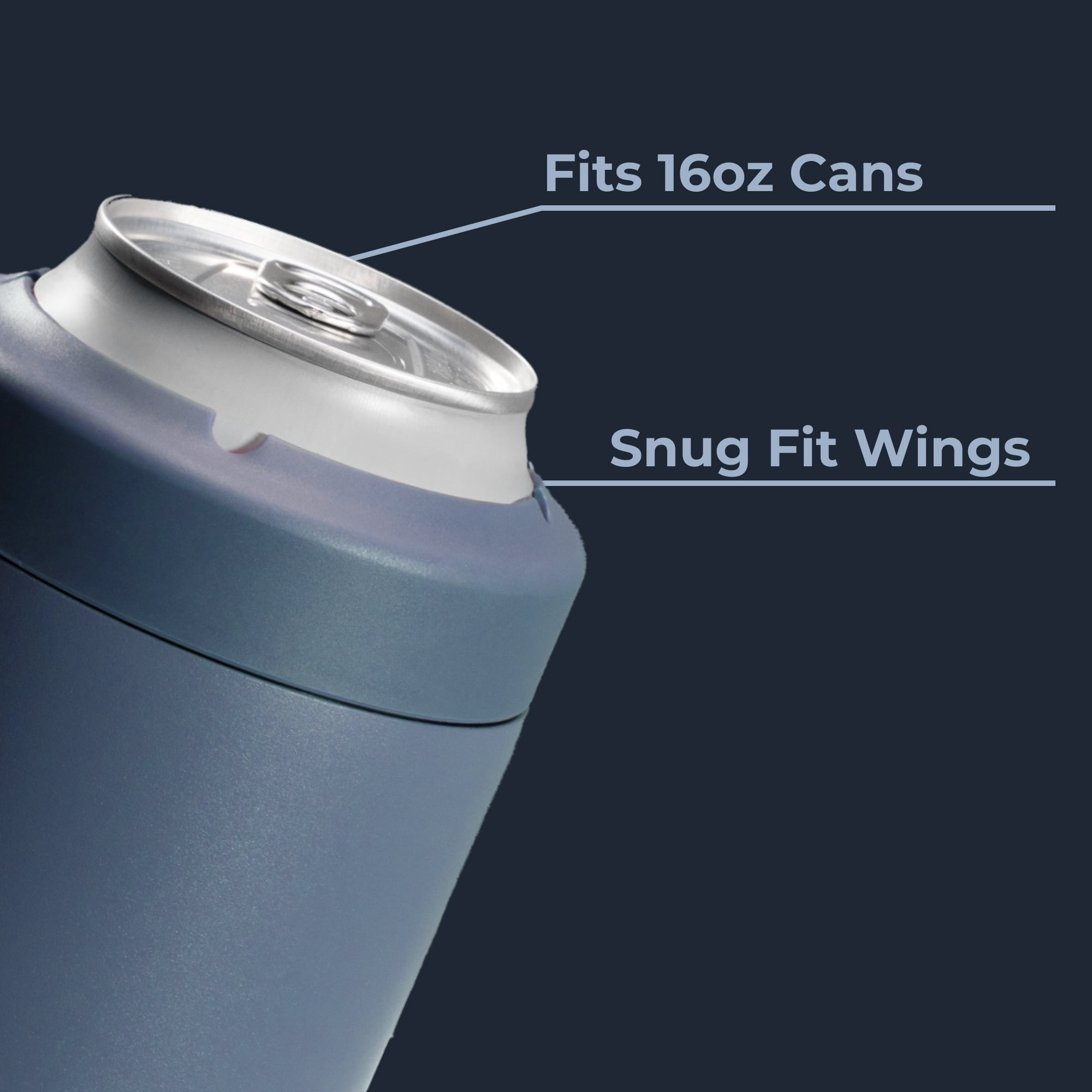 HydroJug Can Cooler - Standard 2-in-1 Insulated Can Cooler Cup 16oz - Stainless Steel, Non-Slip Rubber Base, Screw-Top Lid - Cascade