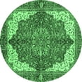 thumbnail image 1 of Ahgly Company Indoor Round Persian Emerald Green Traditional Area Rugs, 5' Round, 1 of 4