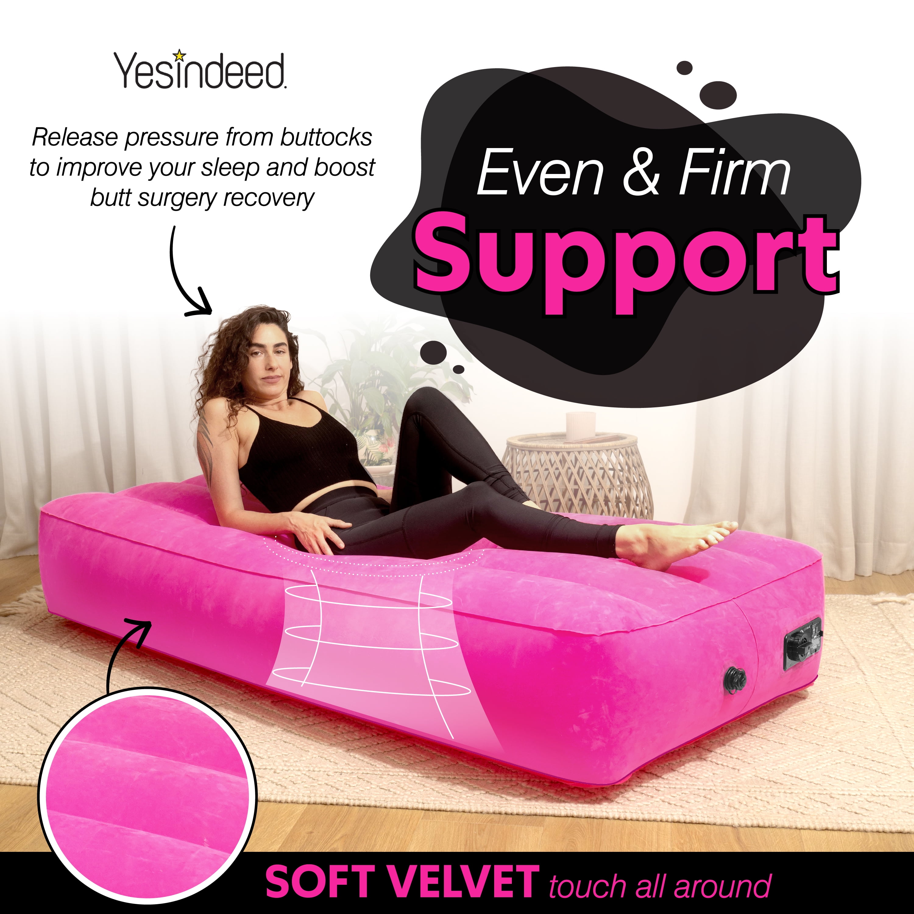 YESINDEED Upgraded BBL Bed with Hole, Inflatable Brazilian Butt Lift Mattress
