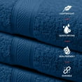 thumbnail image 4 of Canadian Linen Imperial Hand Towels Set, 16”x27”, 6 Pack, Lightweight Quick Dry Soft Absorbent Cotton Towels for Home, Gym, Salons, Kitchen, Navy Blue, 4 of 9