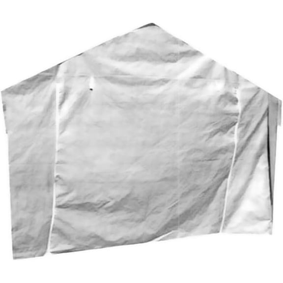10x20 Canopy Tarp Carport Front Panel – Heavy-Duty Replacement Cover with Zipper (Front Panel White)