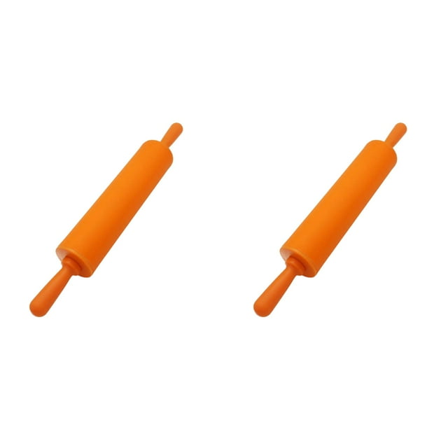 (Lot de 2) Rinsvye Rouleau en Silicone pour Pâte, Moules à Biscuits Vintage en Bois, Rouleau pour Pizza Biscuit avec Poignée en Bois, Surface Antiadhésive, Rouleaux pour Cuisson Antiadhésifs pour Pâte Biscuit Rouleau à Pizza Pâtisserie