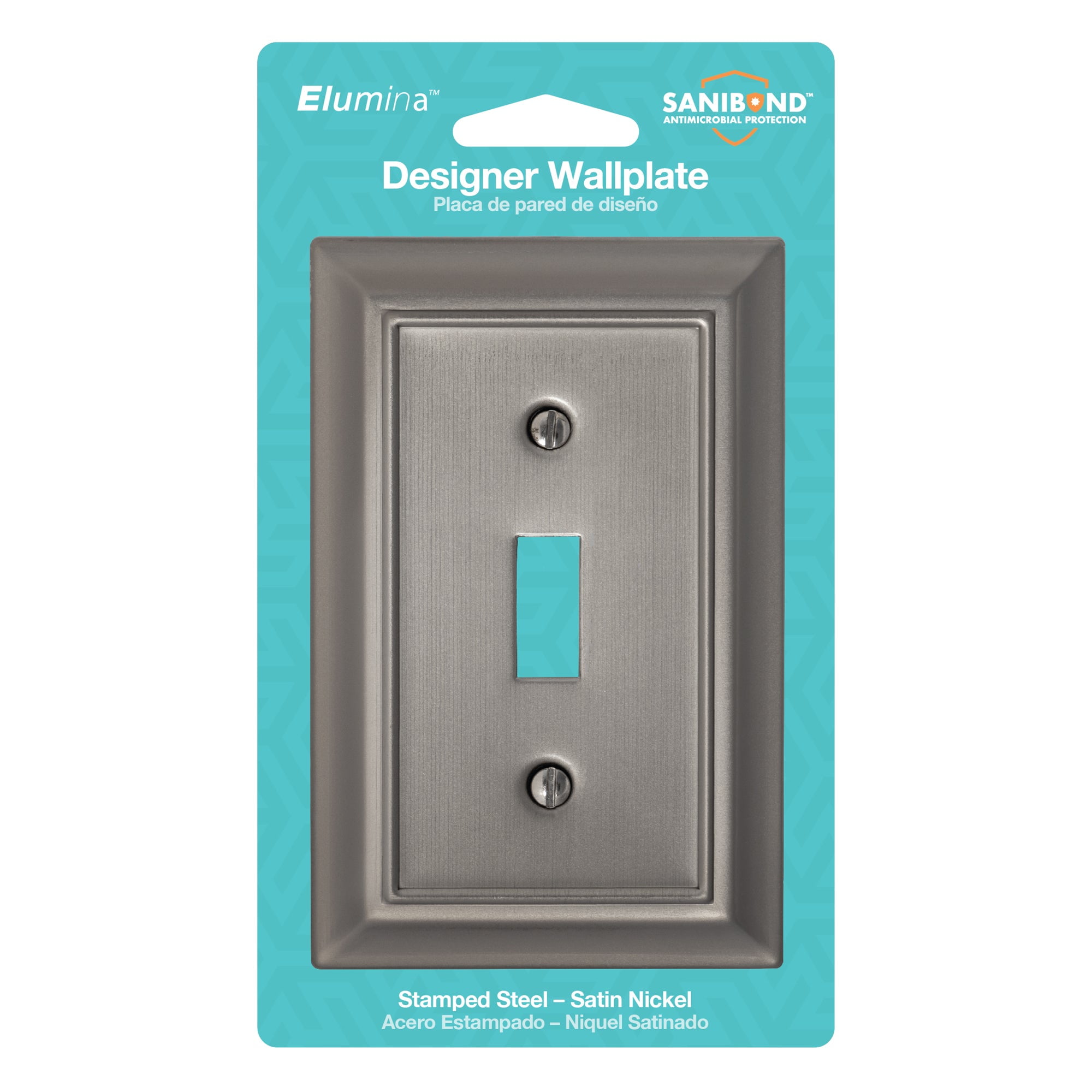 (3 pack) Elumina 150TNNB Sydney Satin Nickel Steel 1 Toggle Standard 5 in. Tall Wallplate