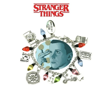 Stranger Things Eleven Charm Bracelet TV Show Series Jewelry Multi Charms - Wristlet - Superheroes Brand Netflix