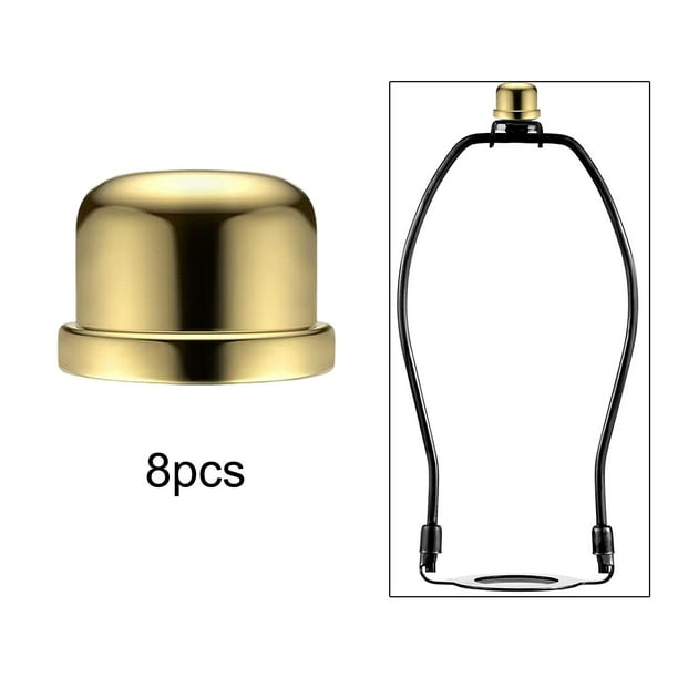 MARRTEUM Lámpara De 1/2 Pulgada De Alto Con Acabado Roscado De 1/4-27, Accesorios De Lámpara Para Soporte De Pantalla De Lámpara, Tapas De Arpa, Color Dorado, 2 Unidades