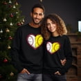 thumbnail image 2 of EcoLoom Split Baseball Softball Heart Mom Dad Long Sleeve Unisex Midweight Crewneck Sweatshirt, 2 of 4