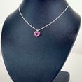 thumbnail image 6 of Heart Necklace 925 Sterling Silver with Pink Crystals, 6 of 8