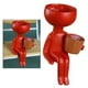 thumbnail image 4 of Maceta con cabeza Cola maceta de resina pequeña para interior hogar rojo florero suculento, 4 of 8