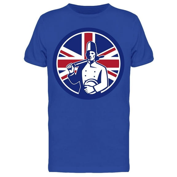 British Baker, W/flag T-Shirt Men -Image by Shutterstock, Male XX-Large