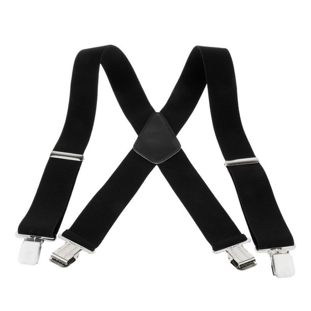 Tirantes en forma de X para hombre, resistentes, para pantalones de snowboard y motociclistas. negro