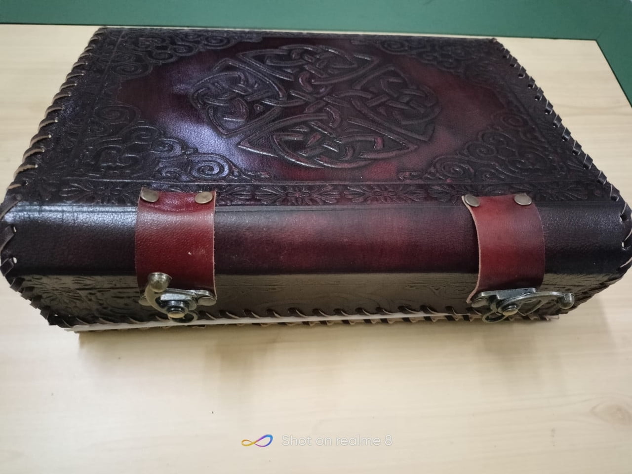 Vintage 7 Stone Chakra Leather Journal Celtic Embossed Diary Notebook 10*8